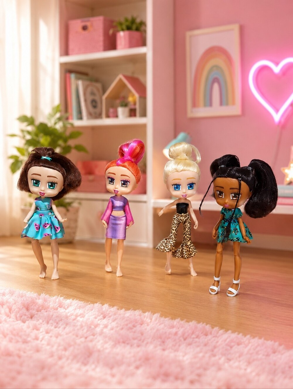 4 Boxy Girls Dolls Coco, Rowmi, Brooklyn an Hazel